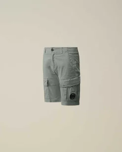 C.P. Company U16 Stretch Gabardine Cargo Shorts Turbulence-Grey Online
