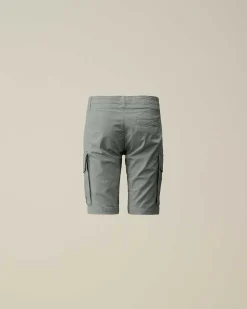 C.P. Company U16 Stretch Gabardine Cargo Shorts Turbulence-Grey Online