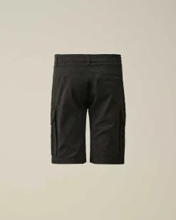 C.P. Company U16 Stretch Gabardine Cargo Shorts Black Store