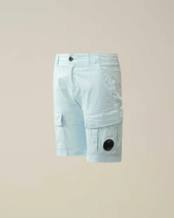 C.P. Company U16 Stretch Gabardine Cargo Shorts Starlight Blue Fashion