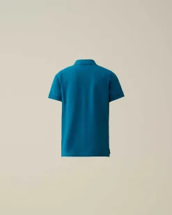 C.P. Company U16 Stretch Piquet Logo Polo Shirt Ink Blue Discount