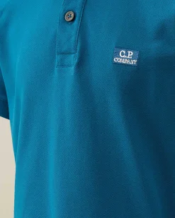 C.P. Company U16 Stretch Piquet Logo Polo Shirt Ink Blue Discount