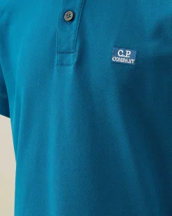 C.P. Company U16 Stretch Piquet Logo Polo Shirt Ink Blue Hot