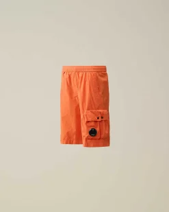 C.P. Company U16 Tela Parachute Cargo Shorts Gold Flame-Orange Online